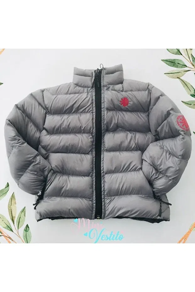 Детский зимнее пуховик для девочек с длинным рукавом Roberto fiber Minivestito, Gray