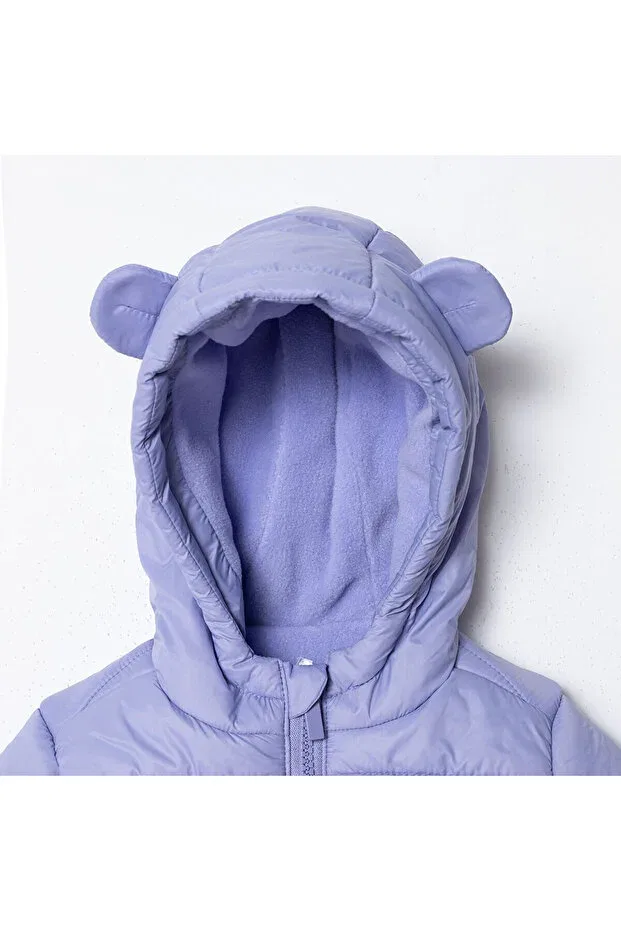 Детское пальто для девочек с капюшоном Ebebek Hello Baby, Lilac — фото 3