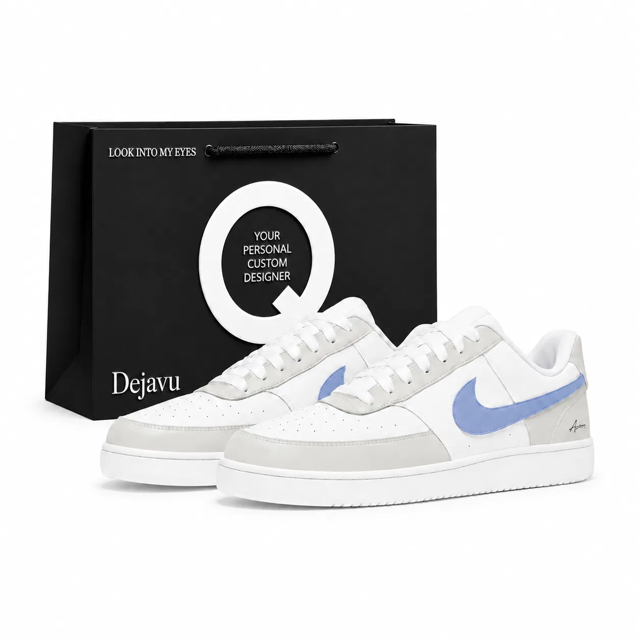 Детские кроссовки на шнуровке Nike Court Vision 1, Blue (Special Shopping Bag)