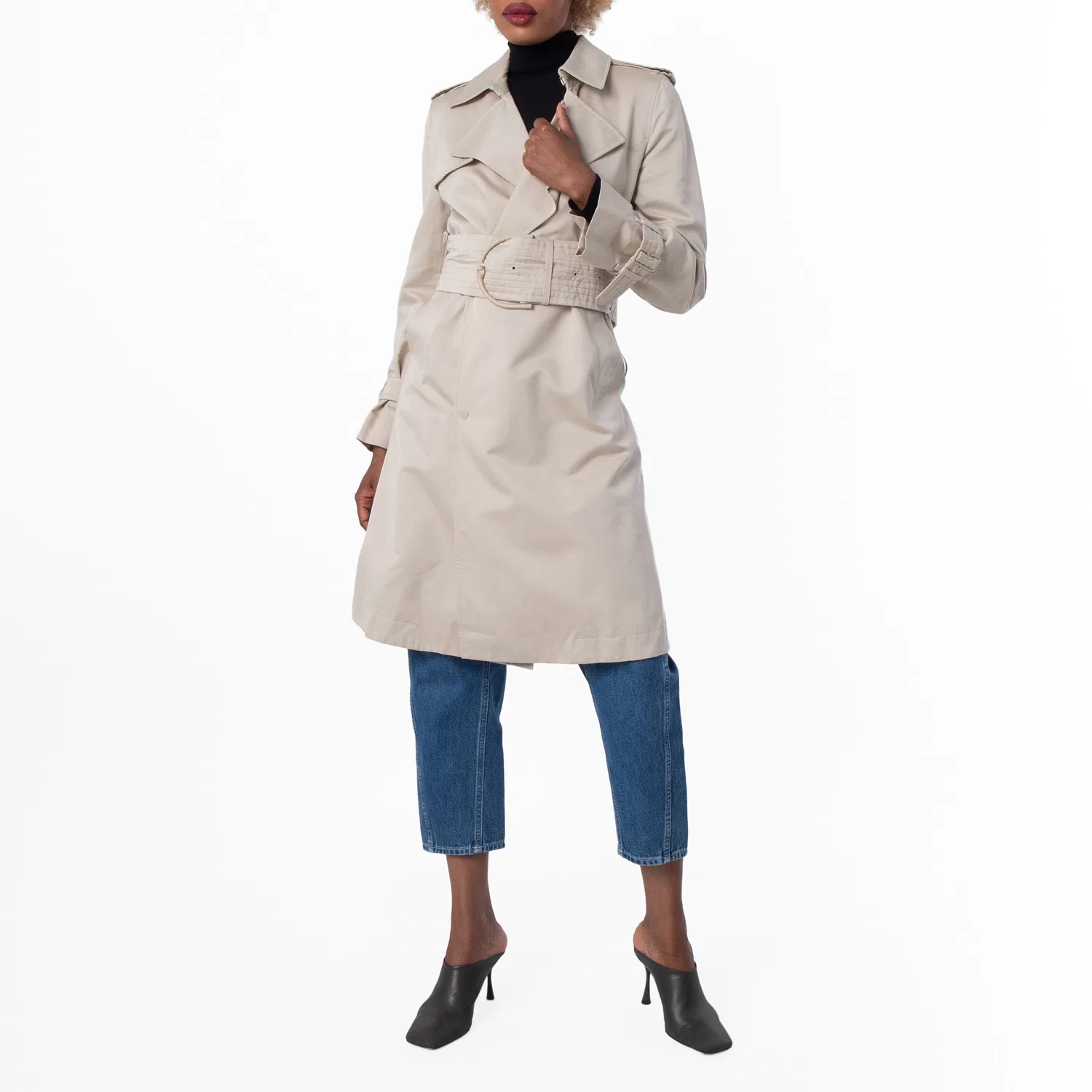 Пальто-тренч с поясом Mid-Length Belted Trench Coat Burberry, Oat
