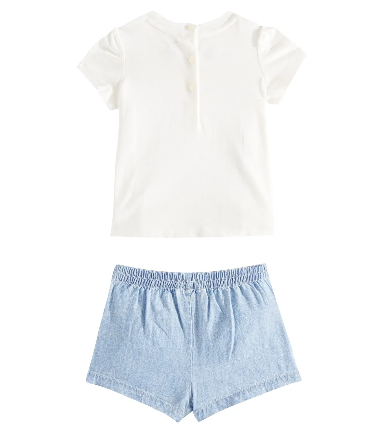Комплект из футболки и шорт с мишкой Поло для малышей Polo Ralph Lauren Kids, серый — фото 4