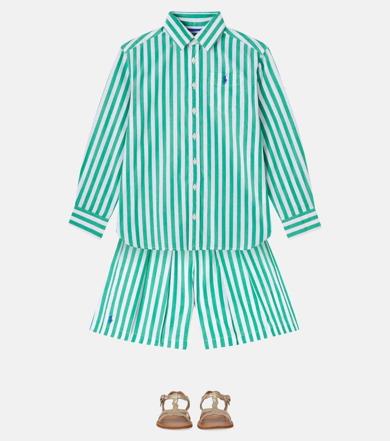 Шорты хлопковые Polo Ralph Lauren Kids, зеленый — фото 2