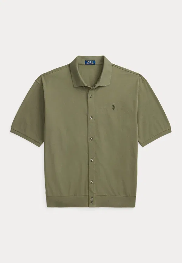 Рубашка из хлопка пике Polo Ralph Lauren, оливковый — фото 4