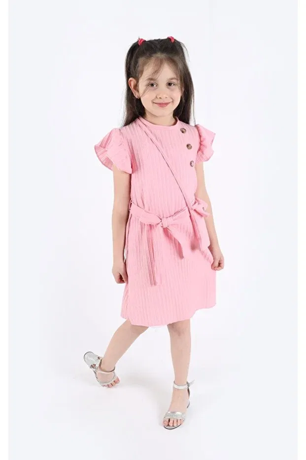 Детский комплект платье с рюшами и сумка Aden Kids, Pink Pamela — фото 4