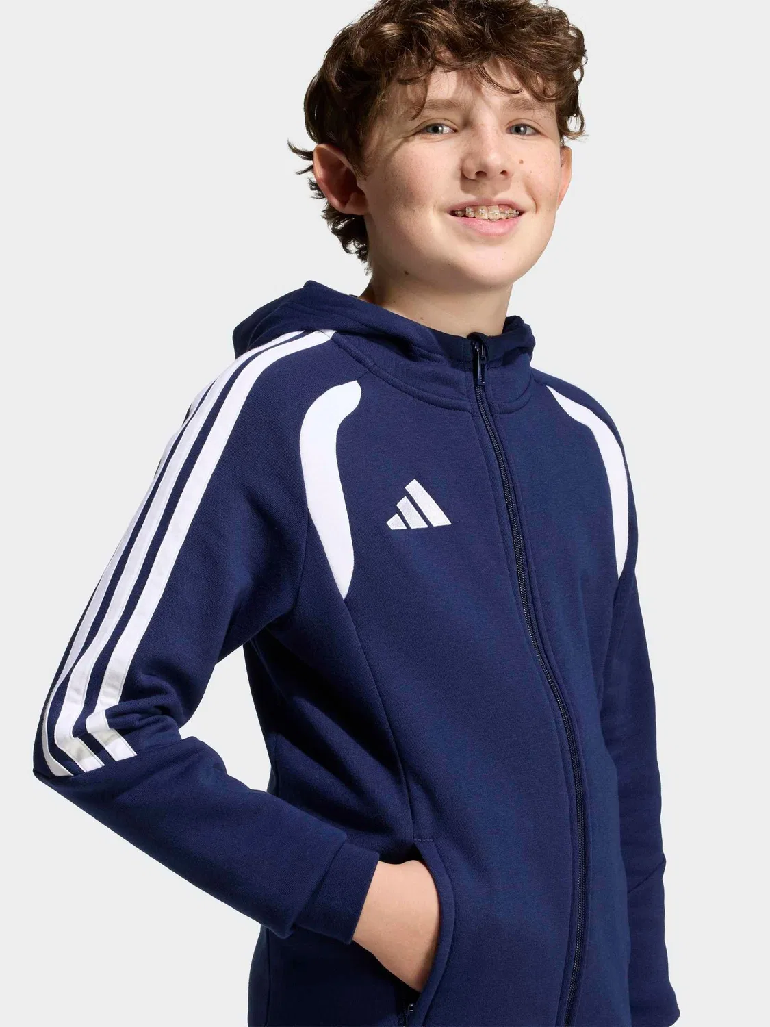 Худи на молнии Tiro 26 League adidas, синий — фото 4