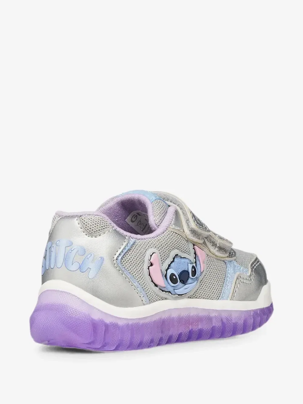 Кроссовки на липучках X Disney Stitch Lightyloo Geox Kids, серебряный — фото 3