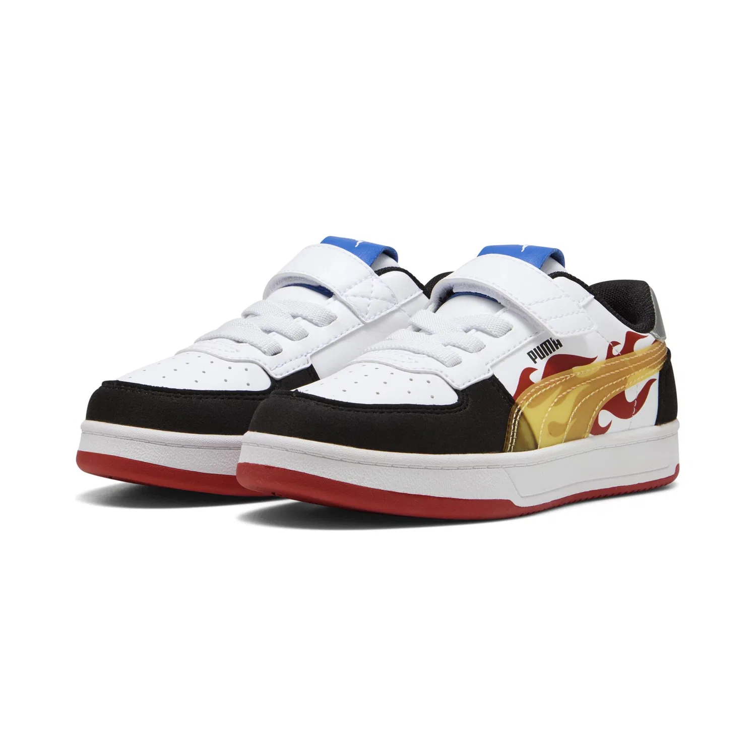 Детские кроссовки для мальчиков с синтетическим верхом PUMA Caven 2.0 Hot Wheels Ac+ Ps PUMA, Black Red Fire White — фото 2