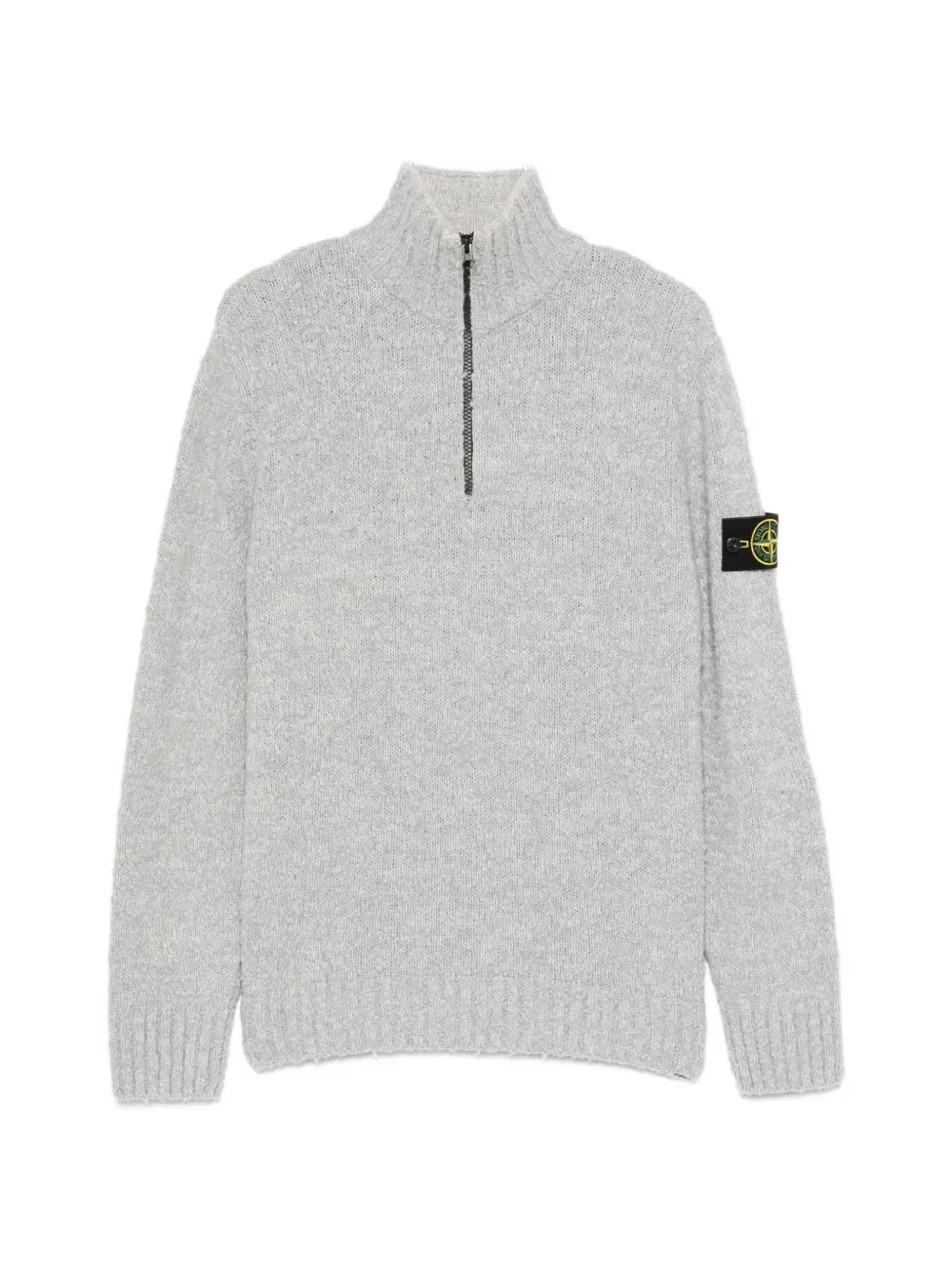 Свитер на молнии до середины груди Stone Island, серый