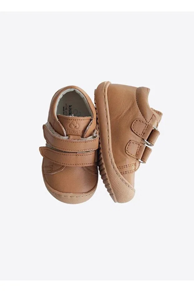 Детские туфли для мальчиков кожаные Pebby first step shoes Kitikate, Brown — фото 4