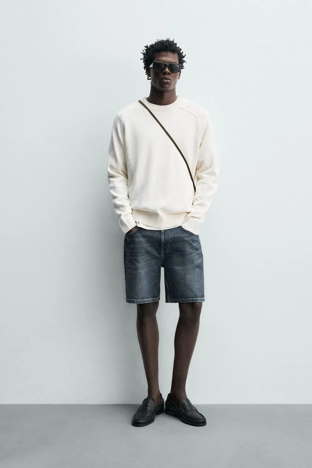 ДЖИНСОВЫЕ ШОРТЫ СТАНДАРТНОГО КРОЯ-БЕРМУДА ZARA, Blue