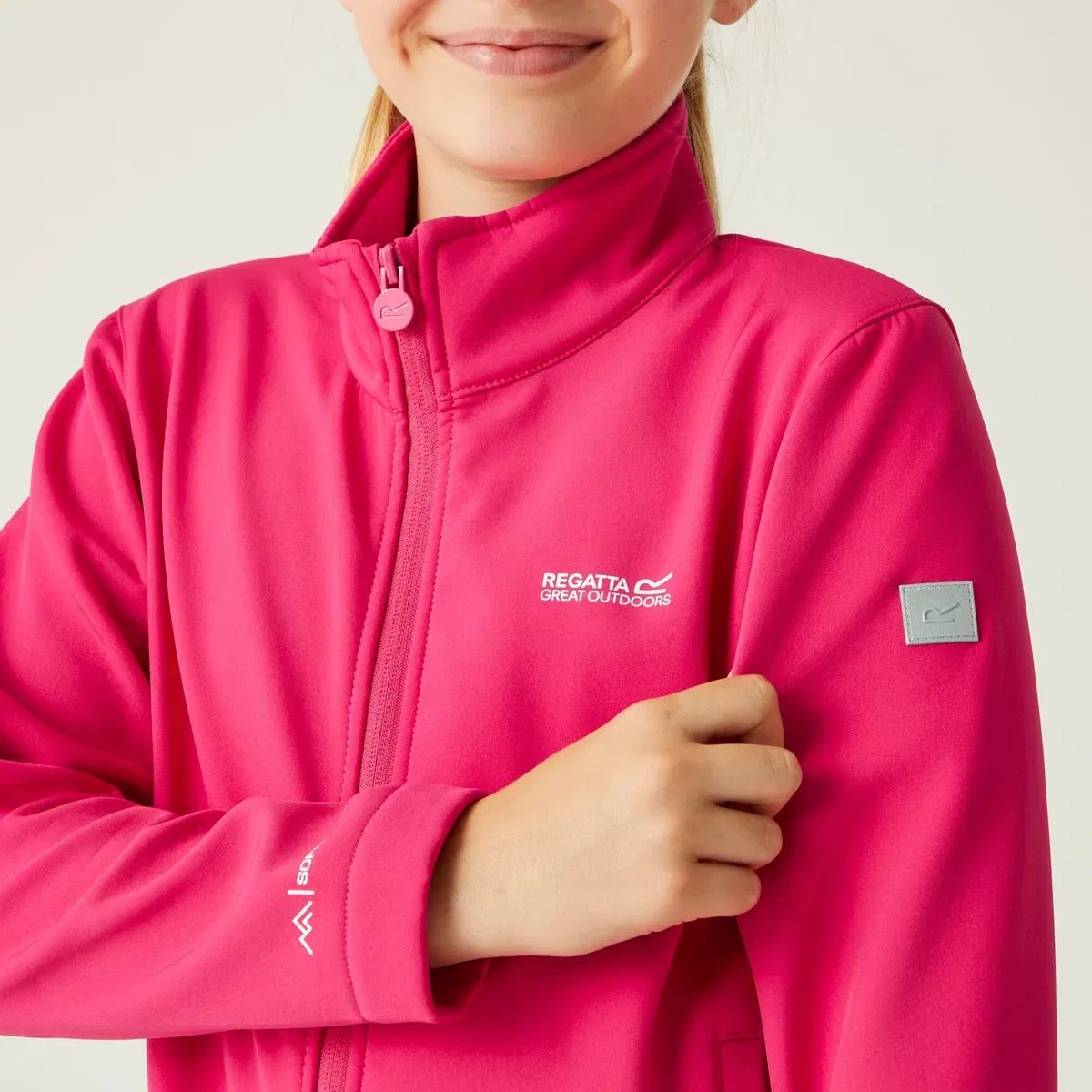 Детская куртка-софтшелл Junior Cera Softshell Jacket Regatta, Pink — фото 4