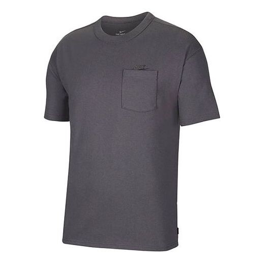 

Футболка Men's Nike Sportswear Essential Pocket Embroidered Logo Sports Round Neck Short Sleeve Dark Grey T-Shirt, мультиколор