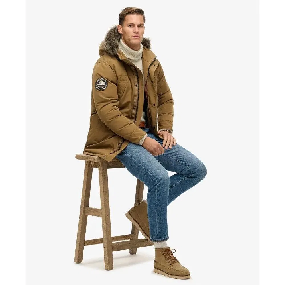 Женская утепленная парка с искусственным мехом Superdry Everest, Braun — фото 4