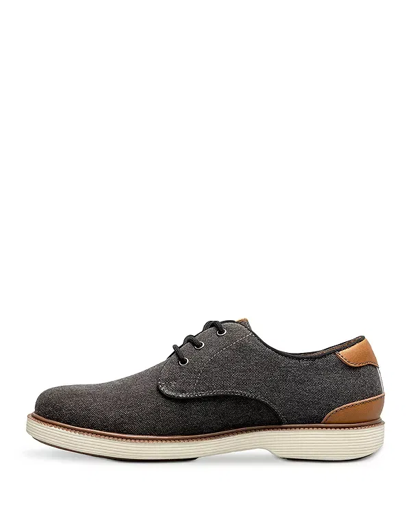 Детские классические туфли для мальчиков на шнуровке Highland Jr. Canvas Plain Toe Oxfords Florsheim Kids, черный — фото 3
