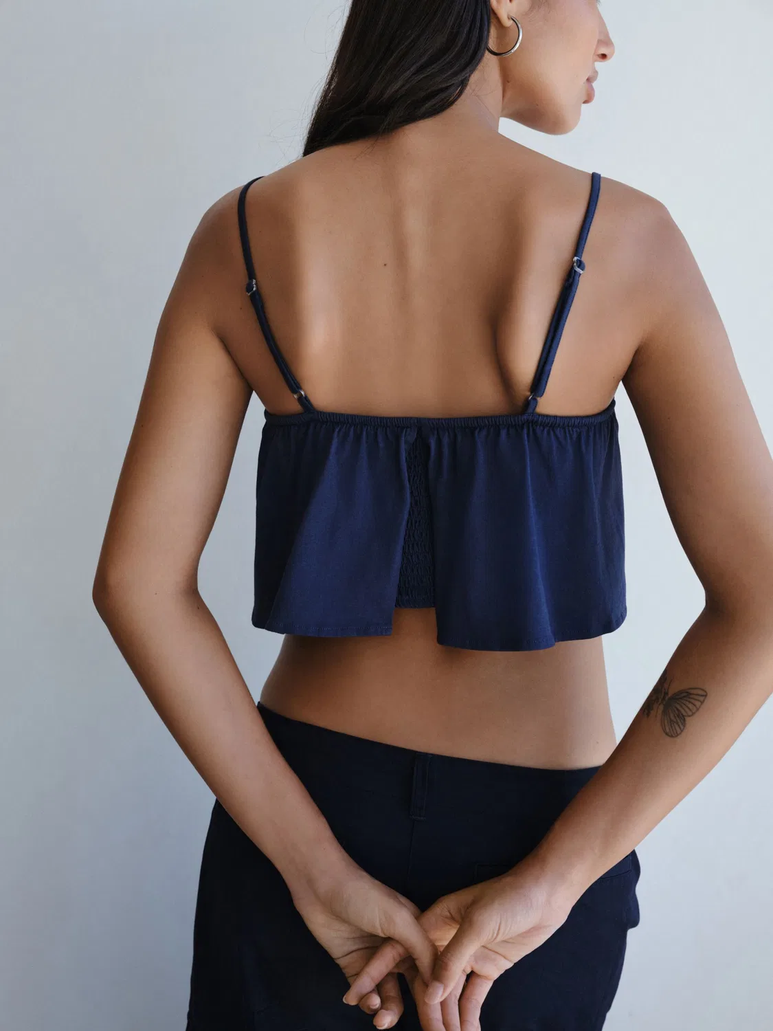 Топ Broderie Sleeveless Bandana Cami Next, темно-синий — фото 3
