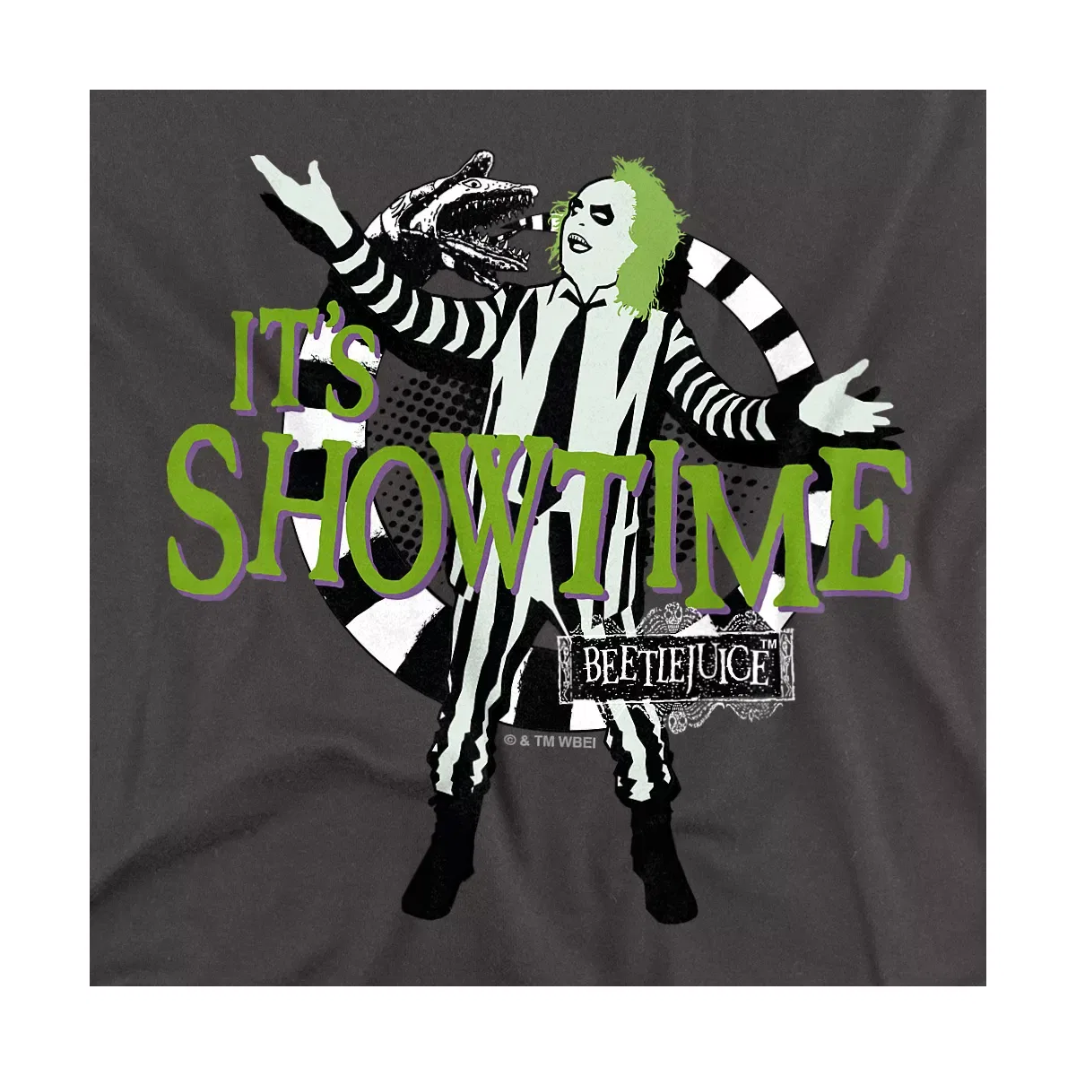 Детское боди с коротким рукавом Beetlejuice Its Showtime, Charcoal — фото 2
