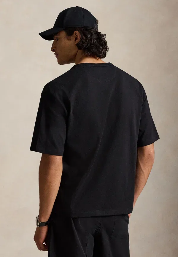 Футболка хлопковая Relaxed fit jersey crewneck t-shirt Polo Ralph Lauren, черный — фото 3