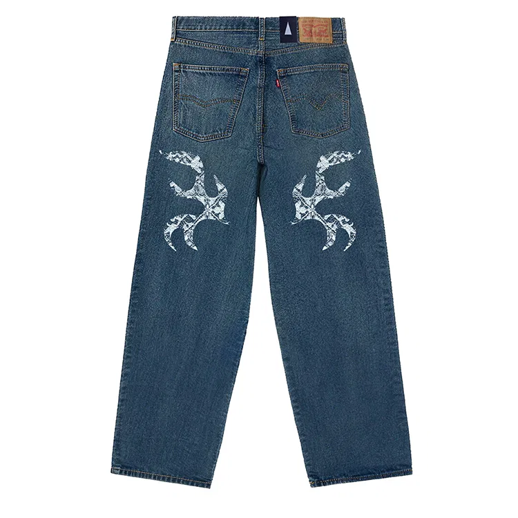 Джинсы wide leg, Levis, blue — фото 3