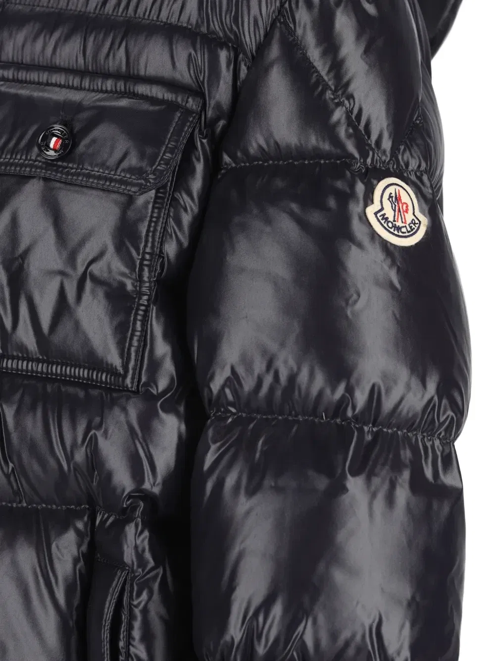 Стеганое пальто Marapi с капюшоном Moncler Enfant, синий — фото 3