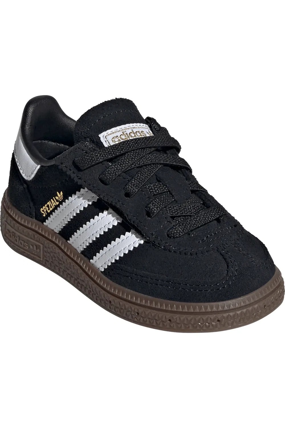 Детские кеды низкие с эластичными шнурками Handball Spezial adidas, Black/White/Gum