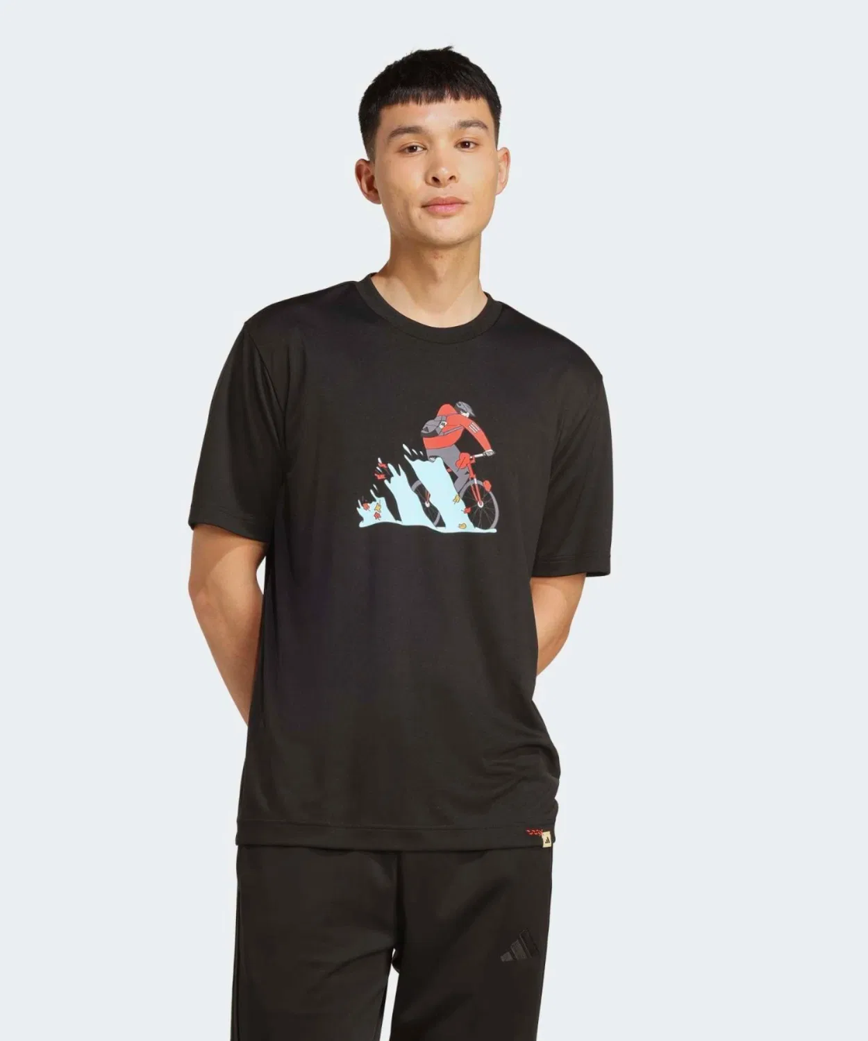 Мужская футболка с принтом Climacool Doodle Hunt Bike Adidas, Black