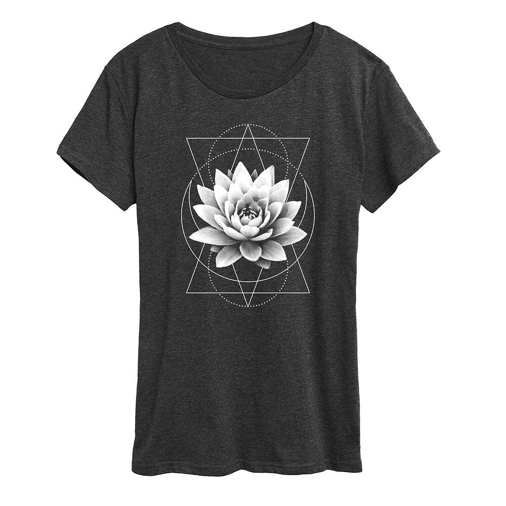 

Женская футболка с рисунком Lotus Flower Moon, цвет Heather Charcoal
