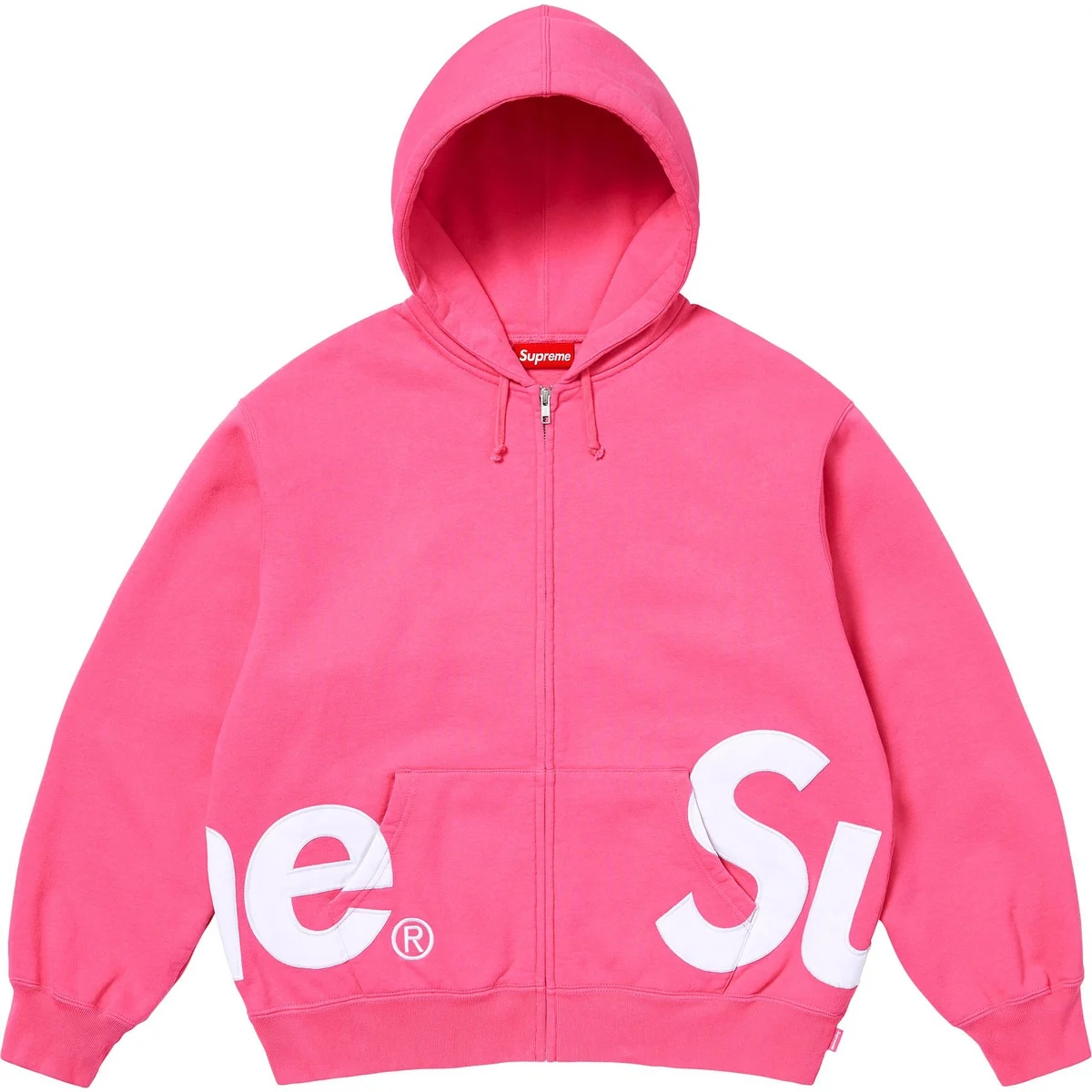 

Толстовка с капюшоном и молнией с большим логотипом Supreme, Magenta/Magenta, Розовый, Толстовка с капюшоном и молнией с большим логотипом Supreme, Magenta/Magenta