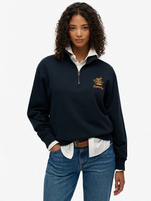 

Толстовка Country Club Crest с молнией до половины Superdry, Eclipse Navy