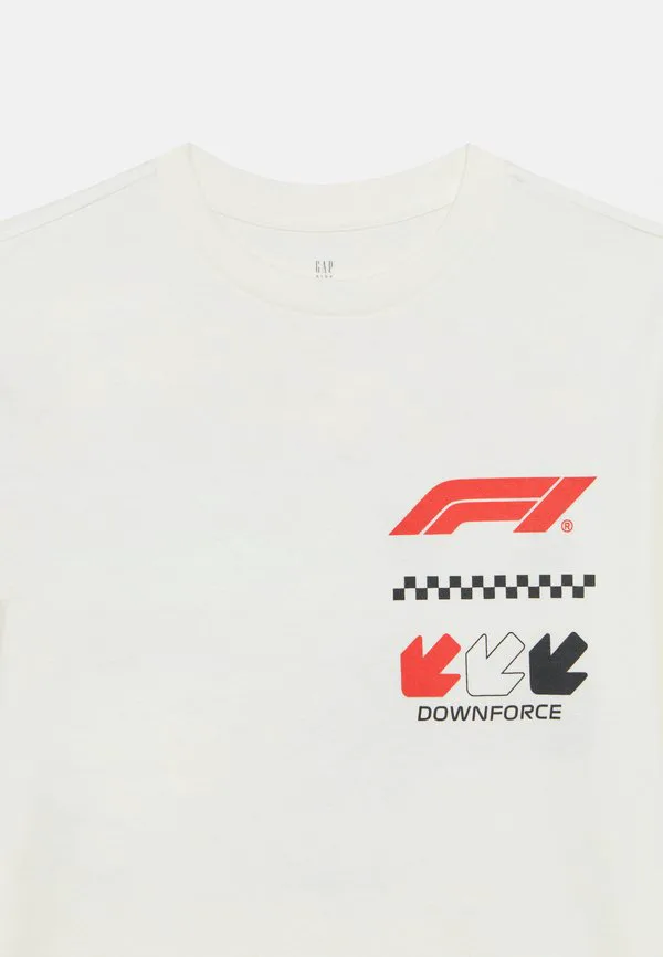 Детская свободная футболка с длинными рукавами и графическим принтом Gap, New Off White — фото 4