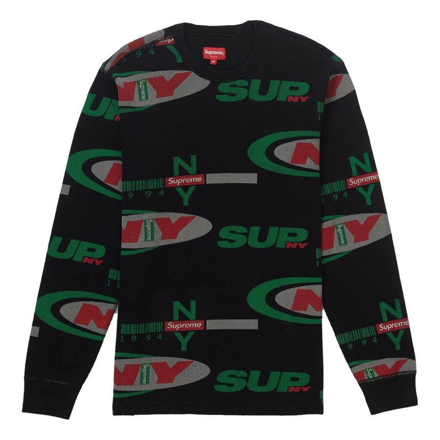 

Худи Supreme FW18 NY Waffle Thermal Black Round Neck Unisex, черный