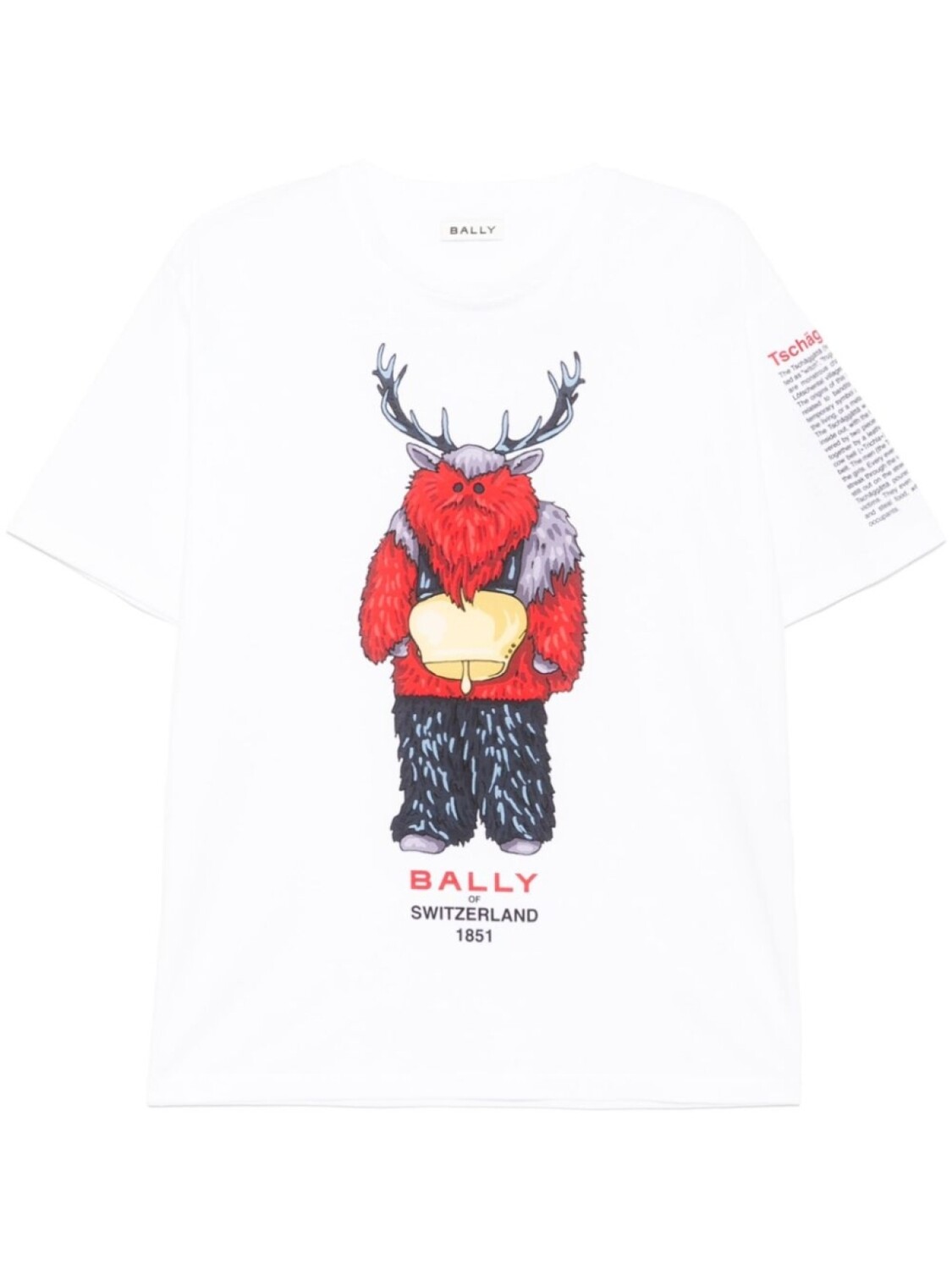 

Футболка с графичным принтом Bally, белый