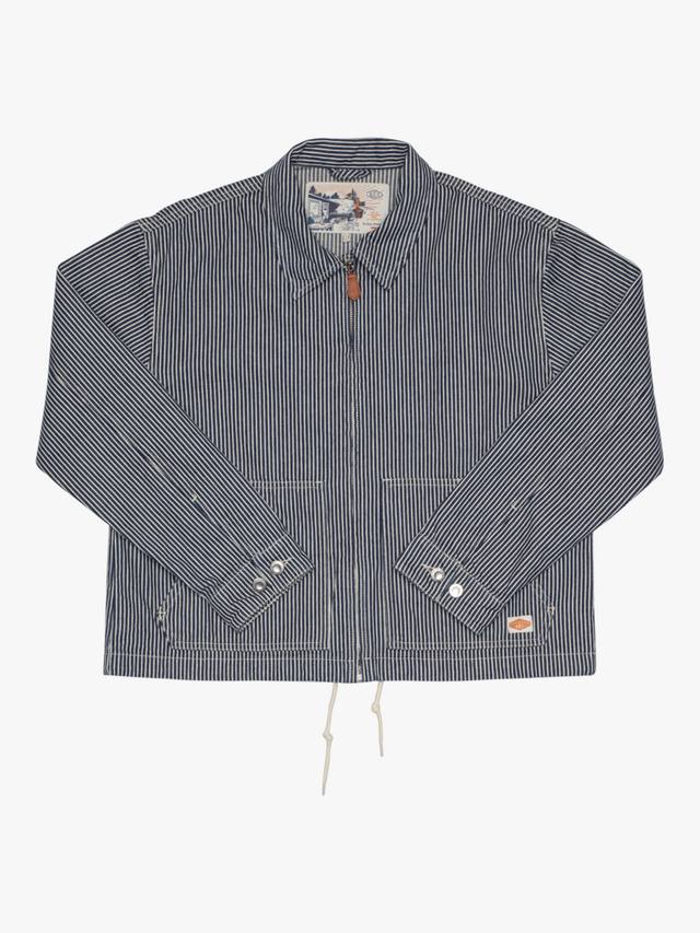 

Куртка на молнии в нефритовую полоску Nudie Jeans, синий/белый