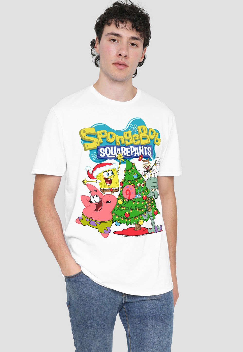 

Футболка с принтом SPONGEBOB SQUAREPANTS CHRISTMAS TREE Cotton Soul, белый