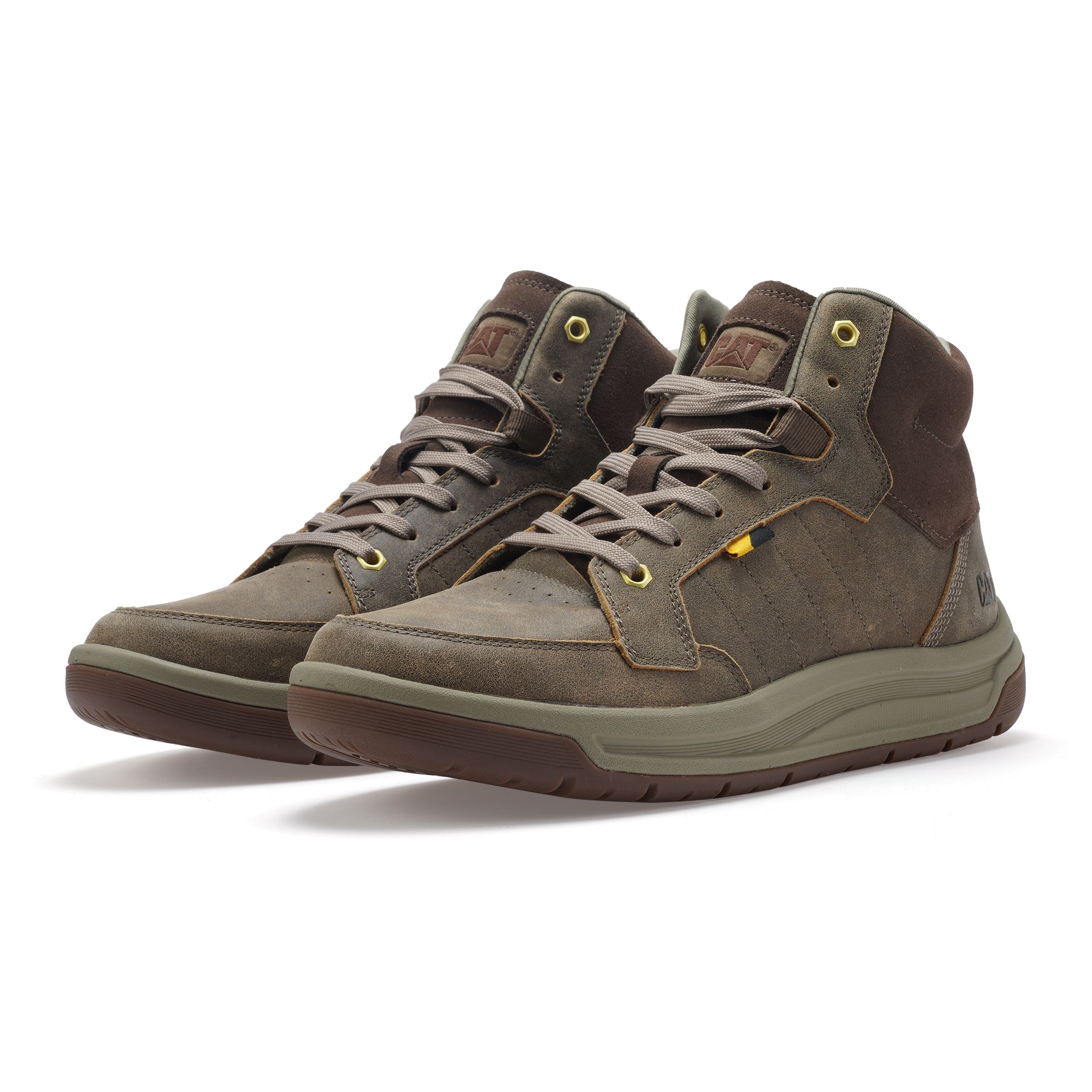 Кроссовки Casual Apa Cush Mid мужские светло-коричневые CAT, умбра — фото 2