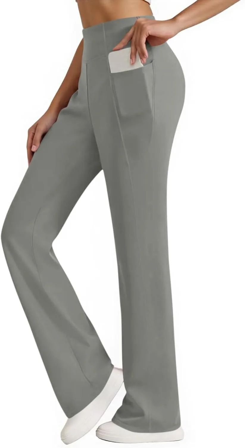 

Женские брюки для йоги с высокой талией и расклешенными штанинами