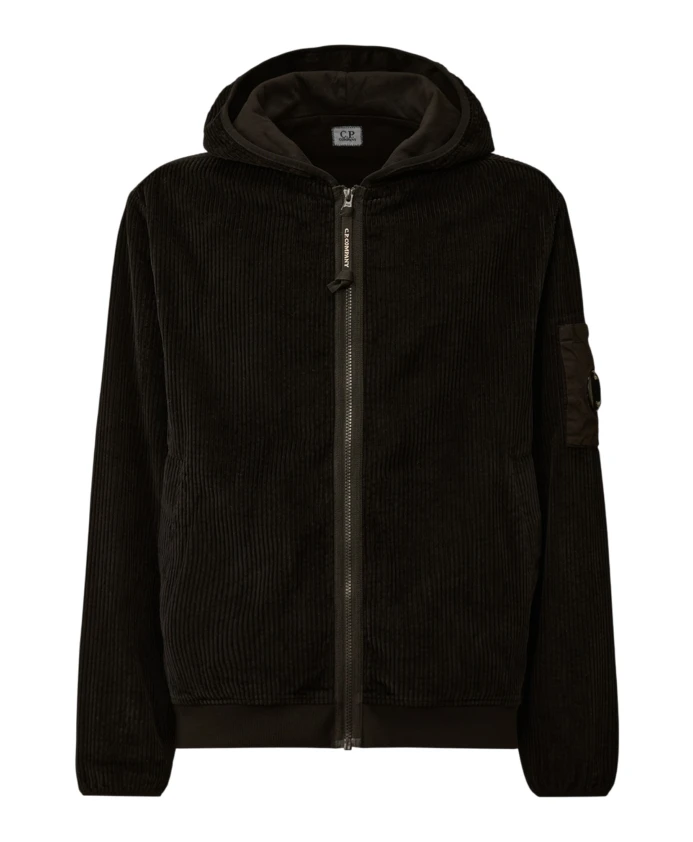 

Толстовка с капюшоном на молнии из вельвета Corduroy 350 C.P. Company, черный