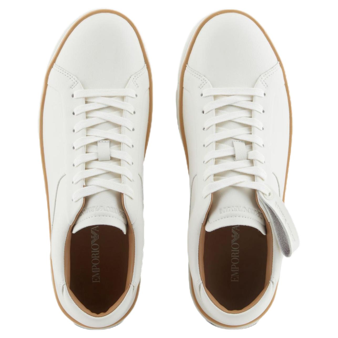 EMPORIO ARMANI Мужские белые лоу-топы для скейтбординга, цвет White — фото 4