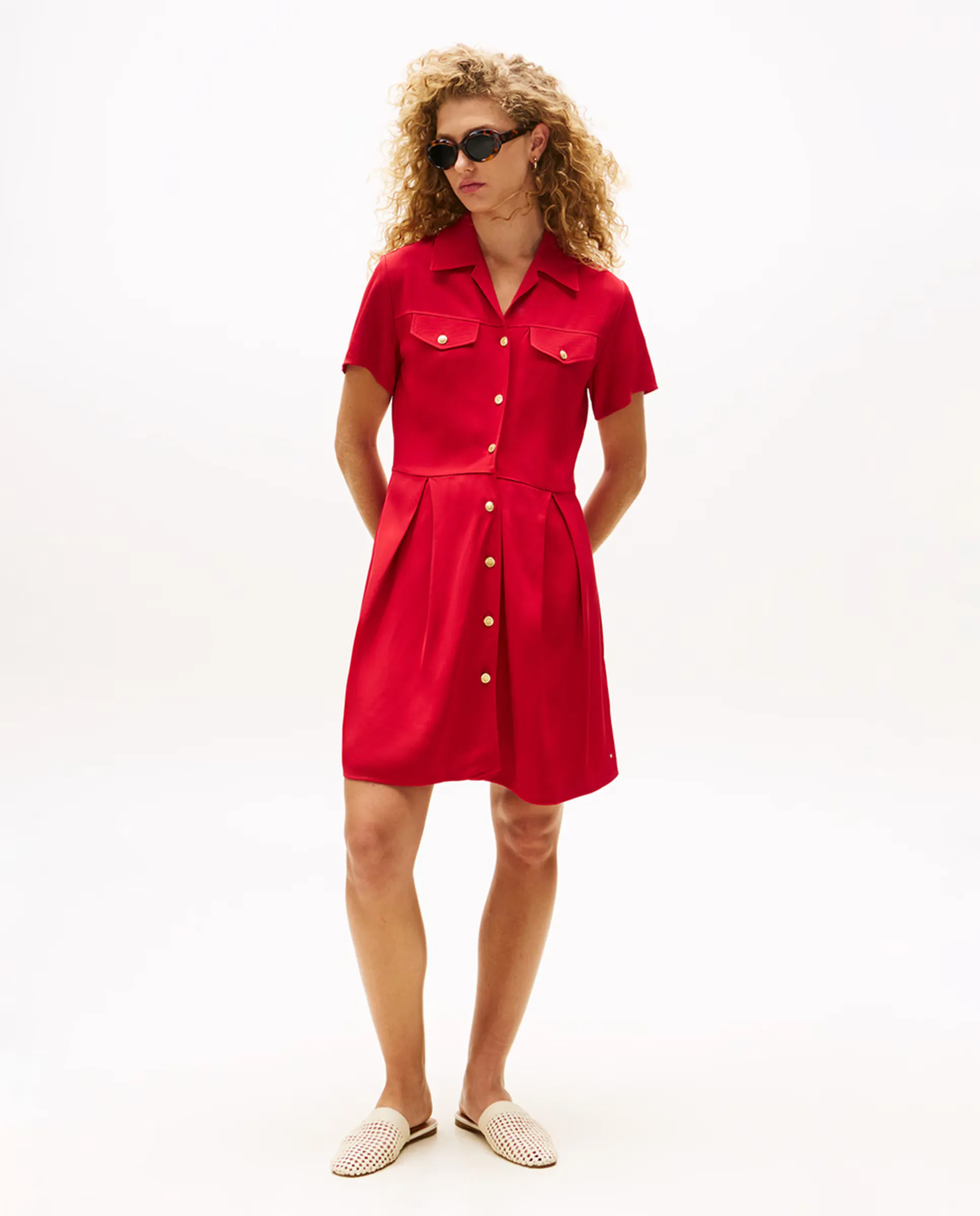 

Короткое платье-поло Gold Botton Tommy Hilfiger, красный
