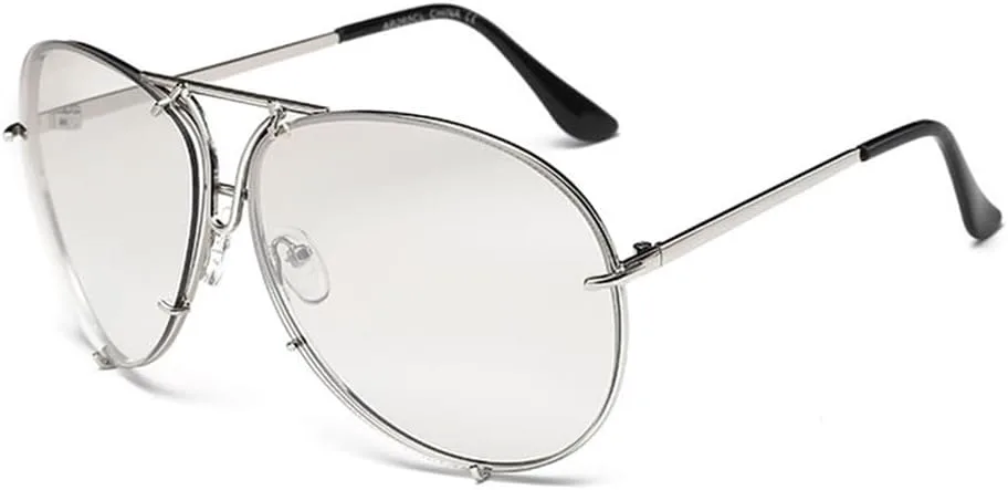 

Солнцезащитные очки UV400 с металлическим корпусом большого размера для женщин и мужчин, для бега и занятий спортом на открытом воздухе generic, Gradient Silver Lens