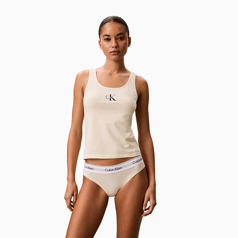 Футболка-майка женская с круглым вырезом Calvin Klein, 100-Moon White — фото 3