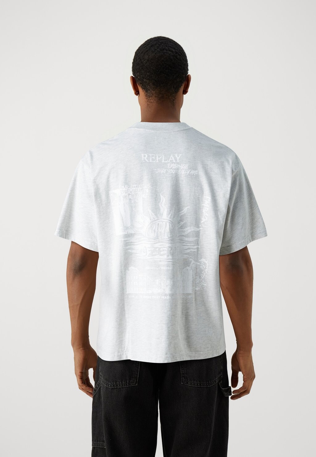

Футболки с принтом M9Z1 T-SHIRT Replay, серый