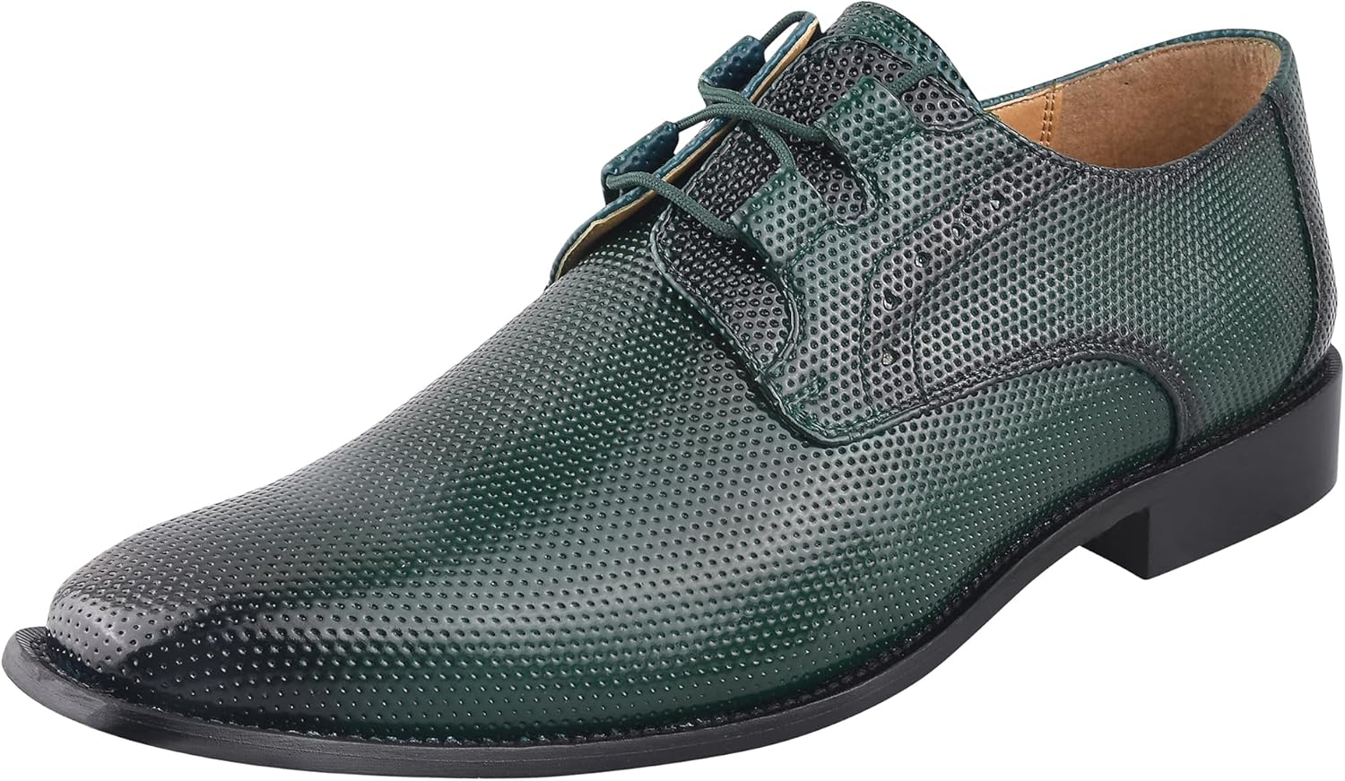 

Мужские классические оксфорды LIBERTYZENO из натуральной кожи с шнуровкой и текстурным дизайном для Рождества, зеленый