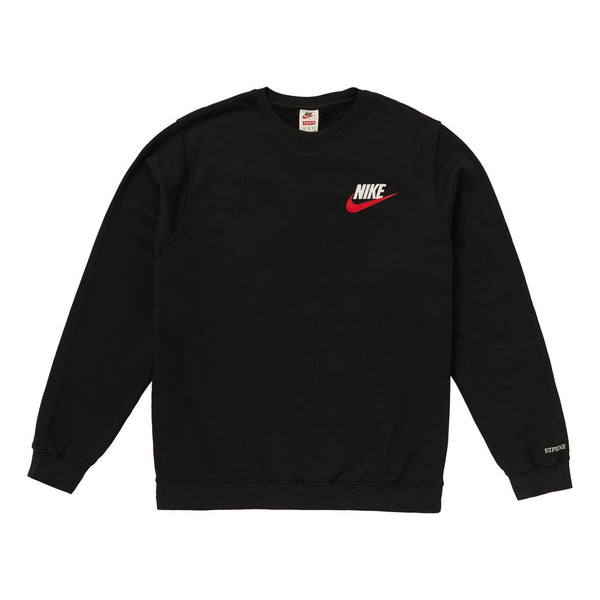 

Толстовка fw18 x nike crewneck black crossover round neck pullover Supreme, черный