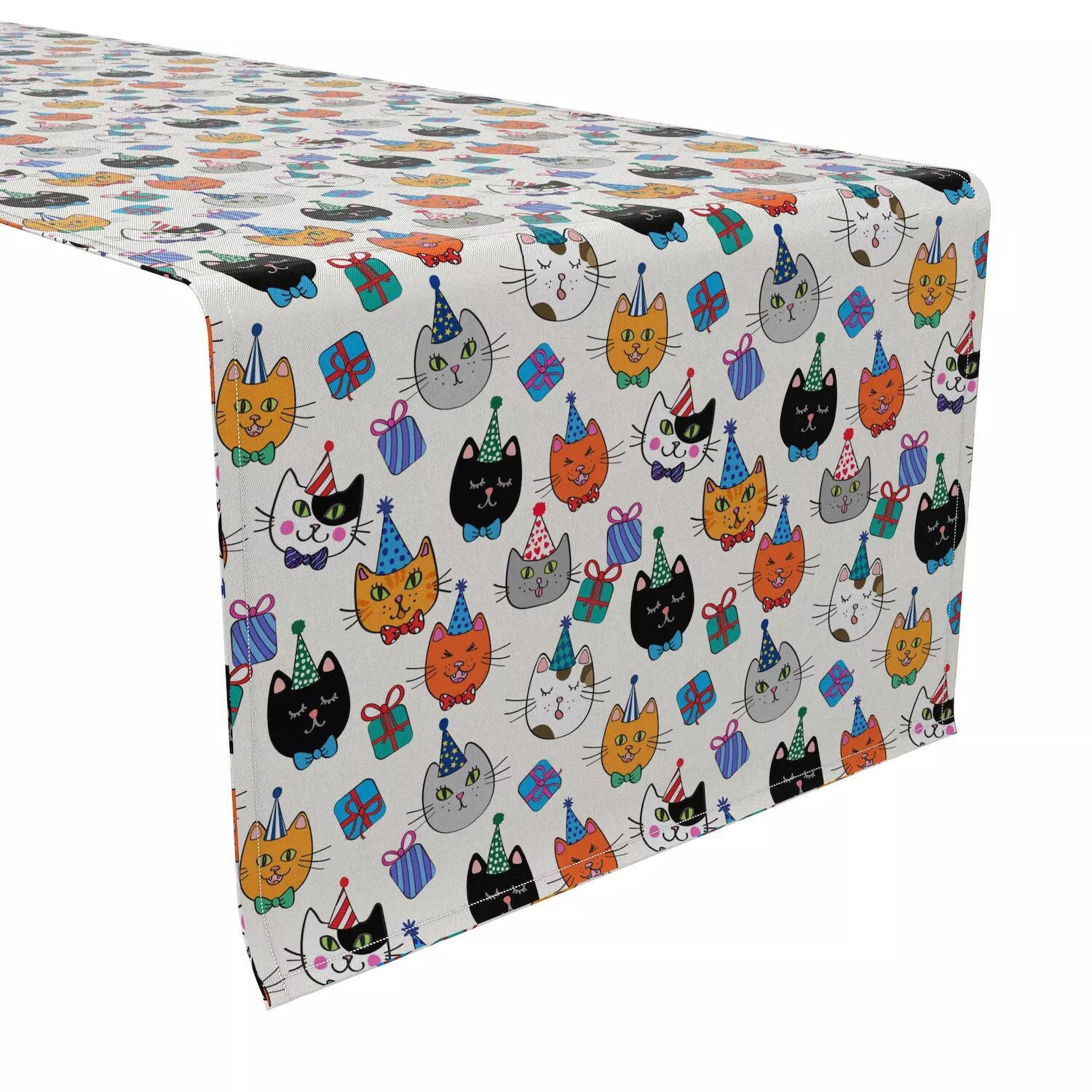 

Дорожка для стола, 100 % хлопок, 16x72 дюйма, Happy Birthday Cats