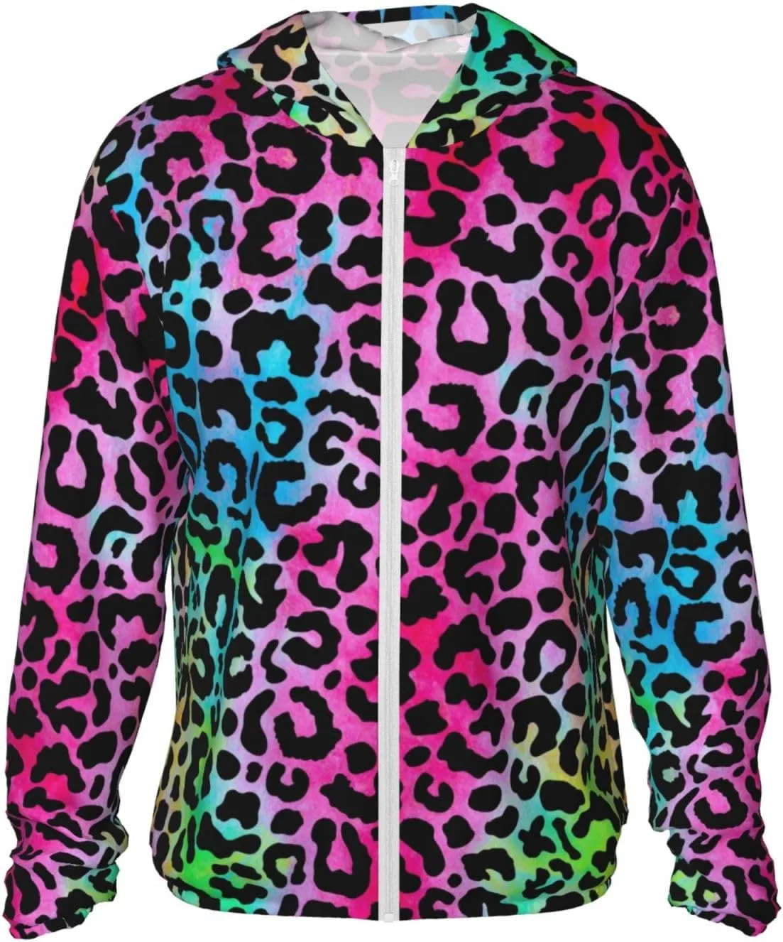 Толстовка с защитой от солнца в стиле animal print, легкая, с длинными рукавами и молнией