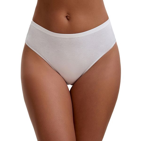 

Женские трусы с эластичной резинкой на талии, мид-вайст, полное покрытие, классические, комфортные Inspire Chic, White