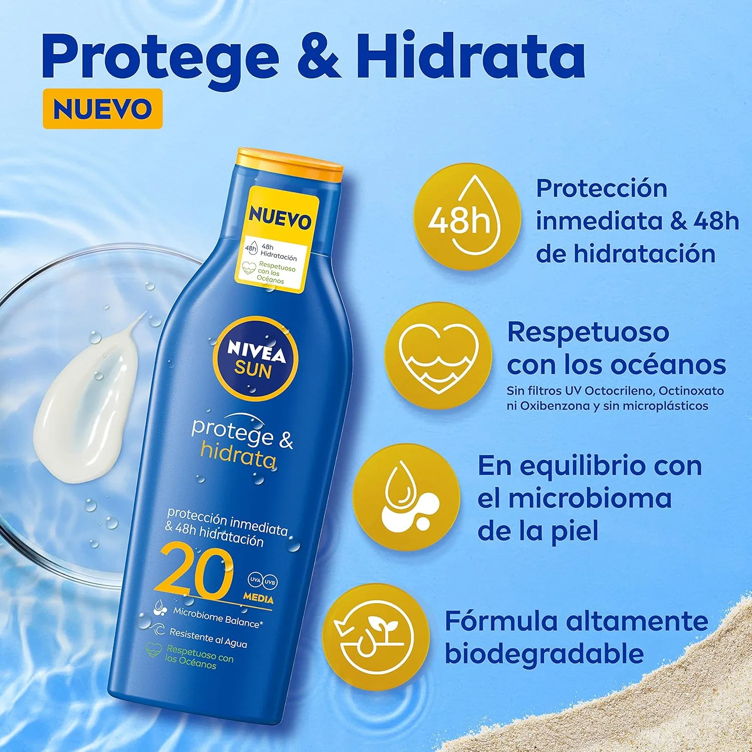 Солнцезащитный лосьон Nivea SPF 20, 0.2 кг Nivea Sun — фото 2