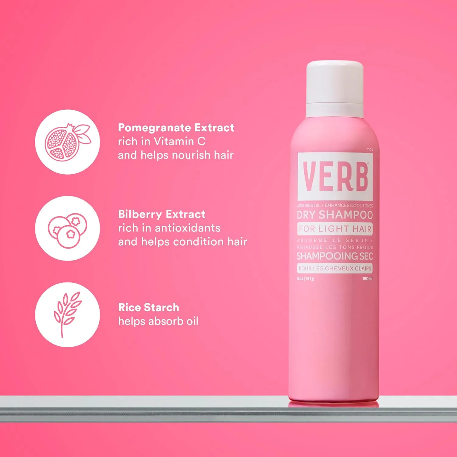 VERB Dry Shampoo Light - сухой шампунь для светлых тонов, освежает, абсорбирует жир и продлевает укладку, веганский, без парабенов и сульфатов 283.50 г (1 шт.) — фото 4