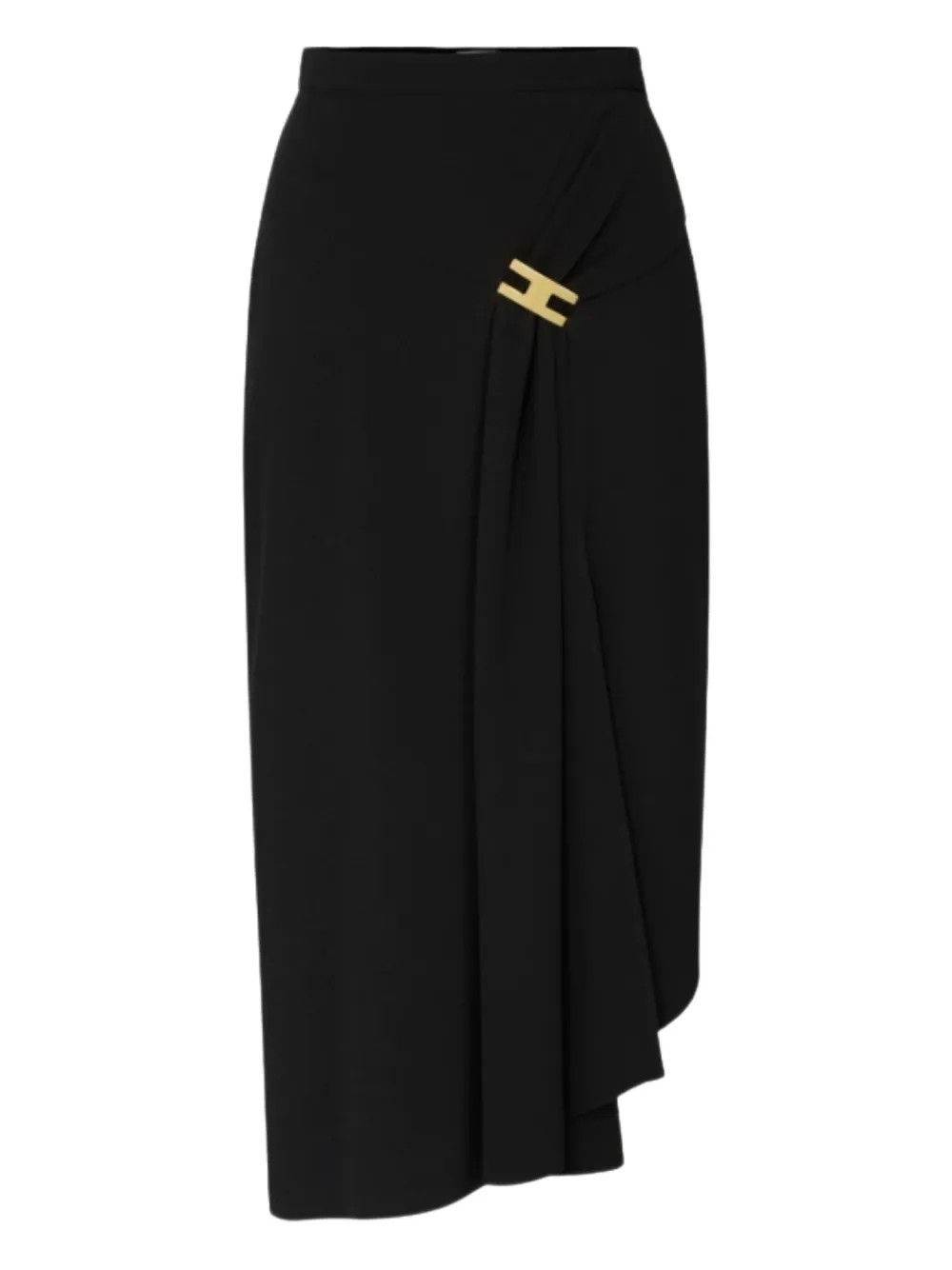 

Юбка миди с драпировкой Elisabetta Franchi, черный