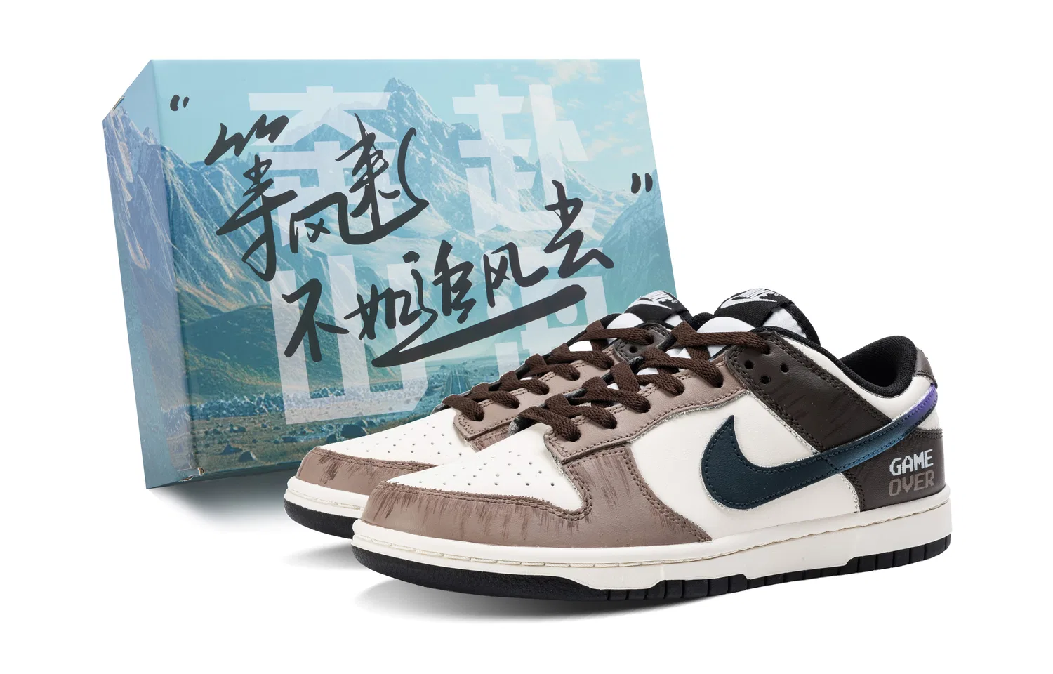 Кроссовки для скейтбординга Nike Dunk Low Leather Beige Brown